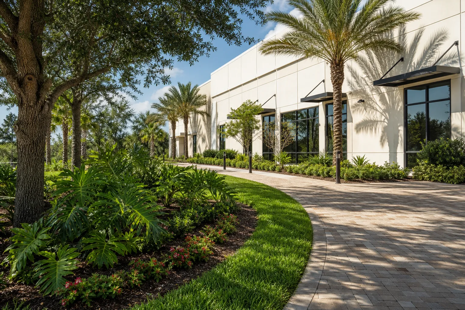 Commercial landscaping built for St. Augustine properties in Florida Editorial illustration of Commercial landscaping built for St. Augustine properties in Florida