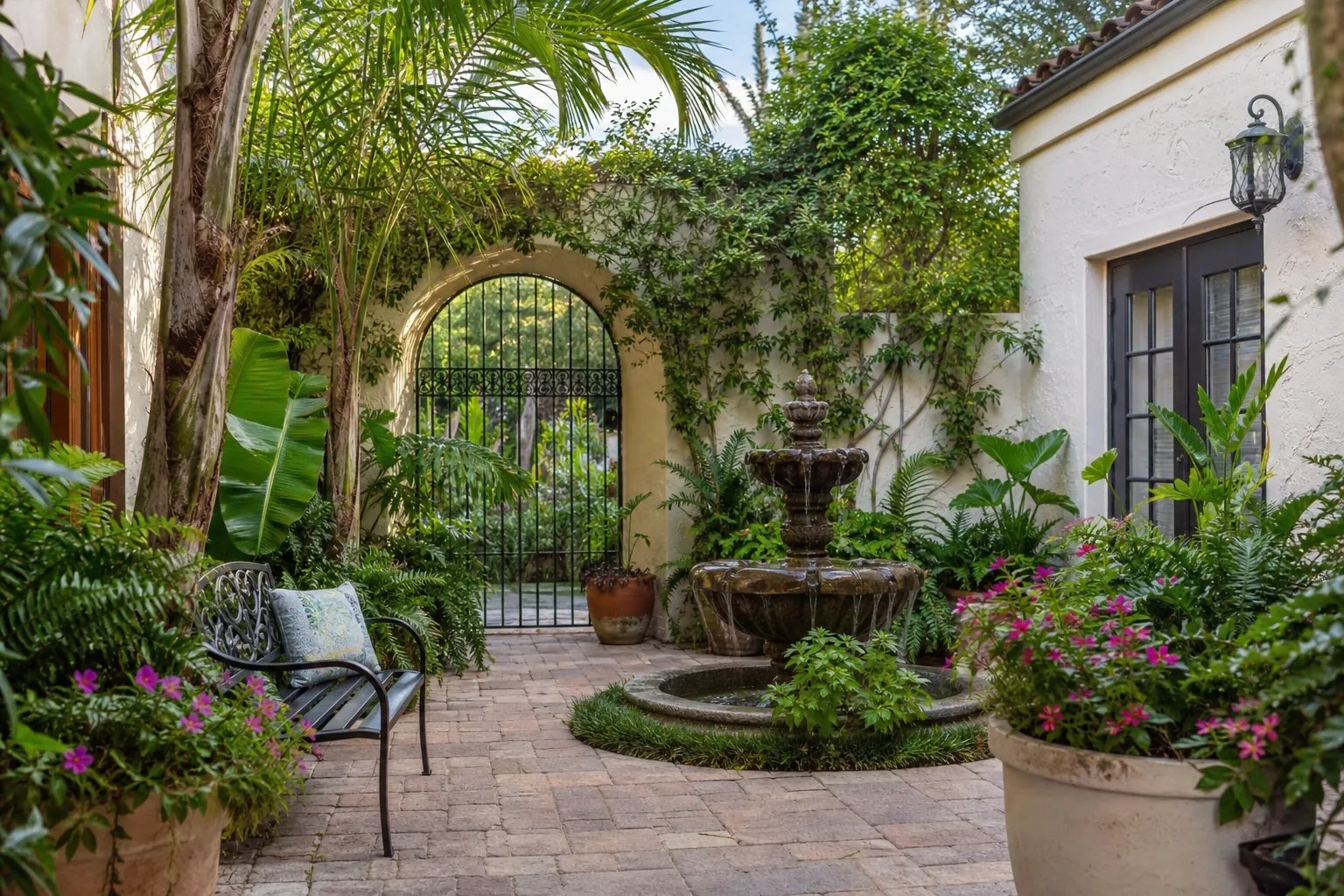 Create a welcoming courtyard for your St. Augustine home in Florida Editorial illustration of Create a welcoming courtyard for your St. Augustine home in Florida