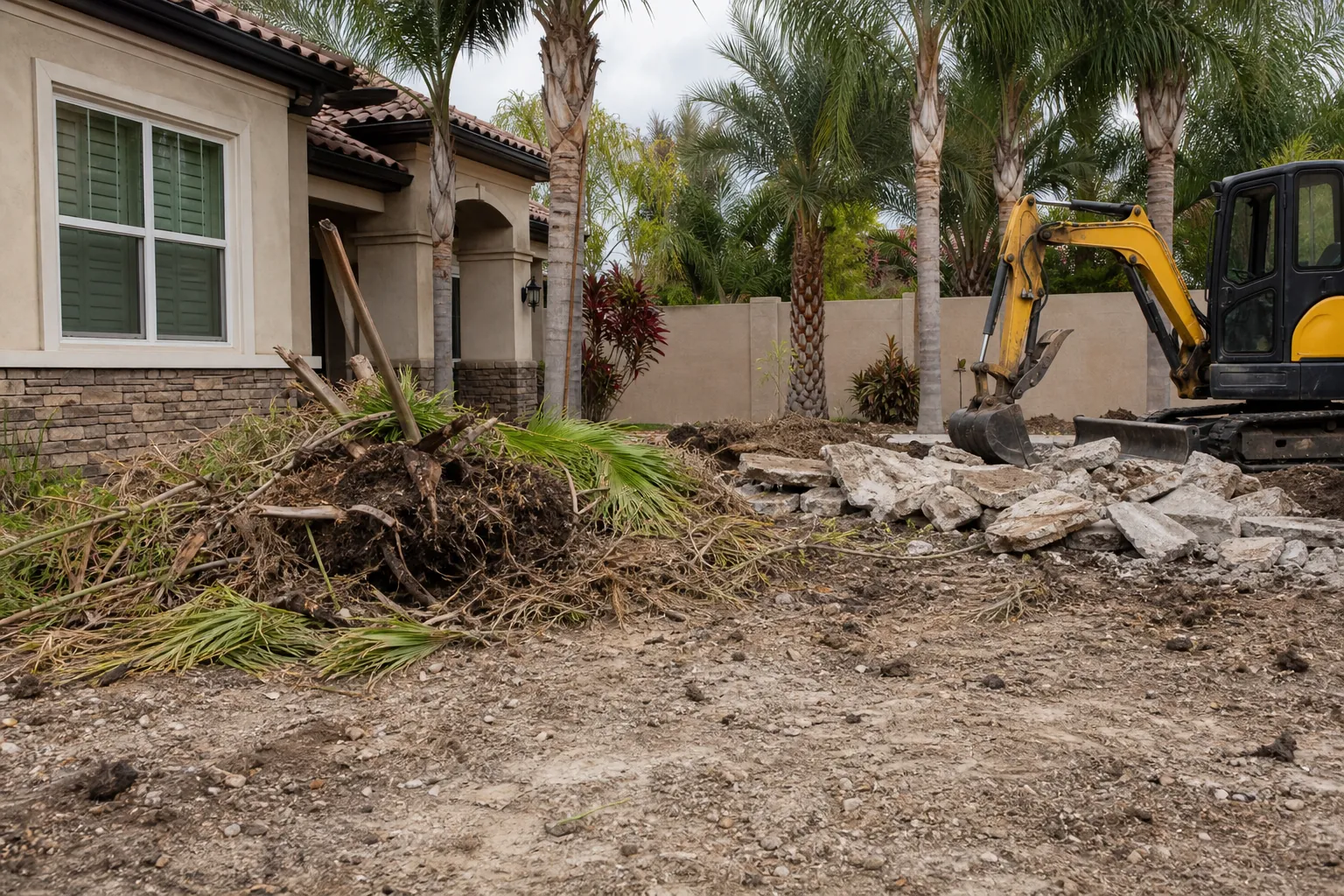 When Landscape Demolition Makes Sense in Florida Editorial illustration of When Landscape Demolition Makes Sense in Florida