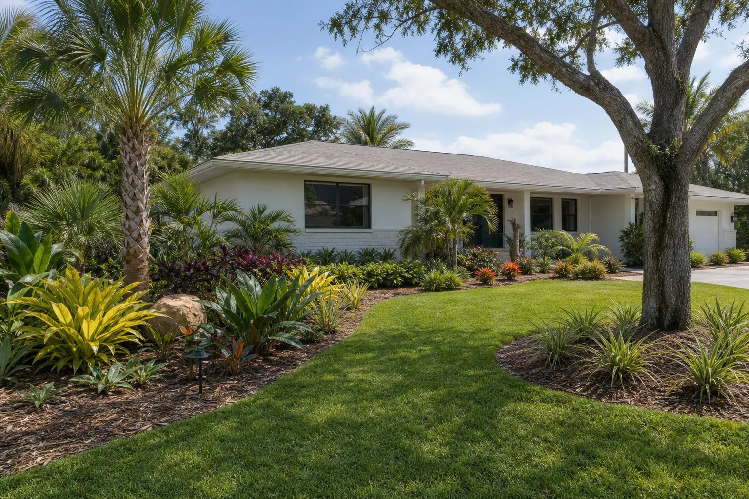 Landscape design ideas for Florida ranch homes Editorial illustration of Landscape design ideas for Florida ranch homes