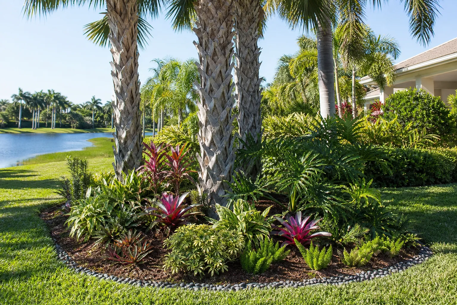 How to landscape successfully under palm trees in Florida Editorial illustration of How to landscape successfully under palm trees in Florida