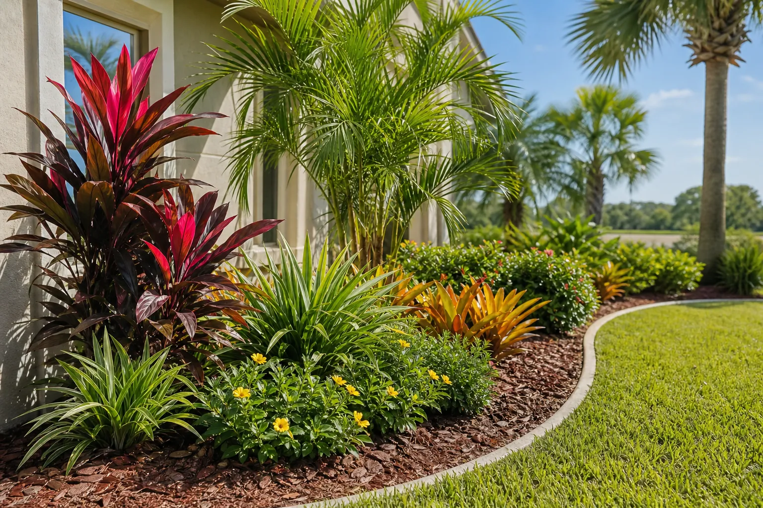 How Do You Plan a Low-Maintenance Tropical Bed for Full Sun in Flagler County? in Florida Editorial illustration of How Do You Plan a Low-Maintenance Tropical Bed for Full Sun in Flagler County? in Florida
