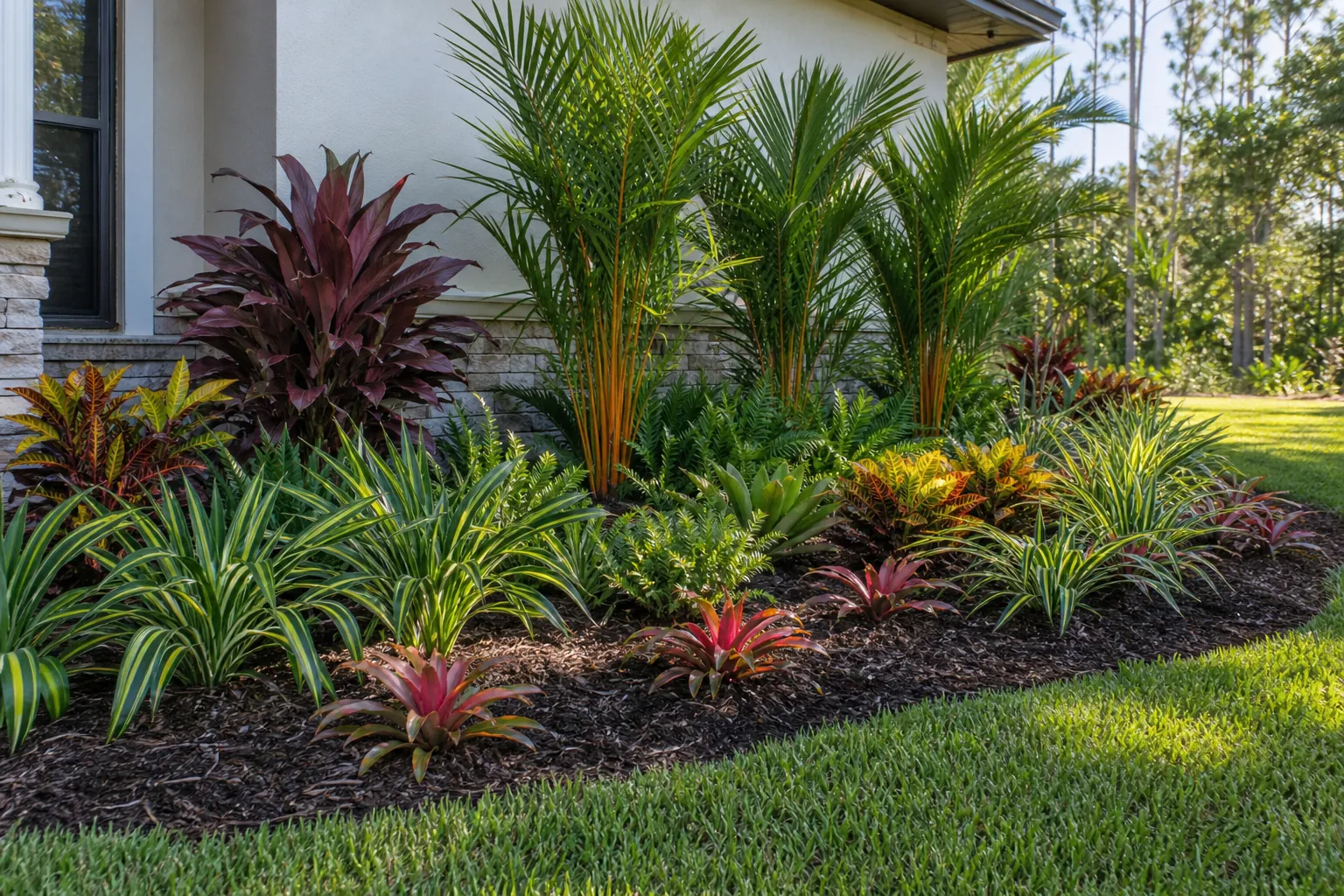 How Should You Space Plants in a Low-Maintenance Flagler County Tropical Bed? in Florida Editorial illustration of How Should You Space Plants in a Low-Maintenance Flagler County Tropical Bed? in Florida