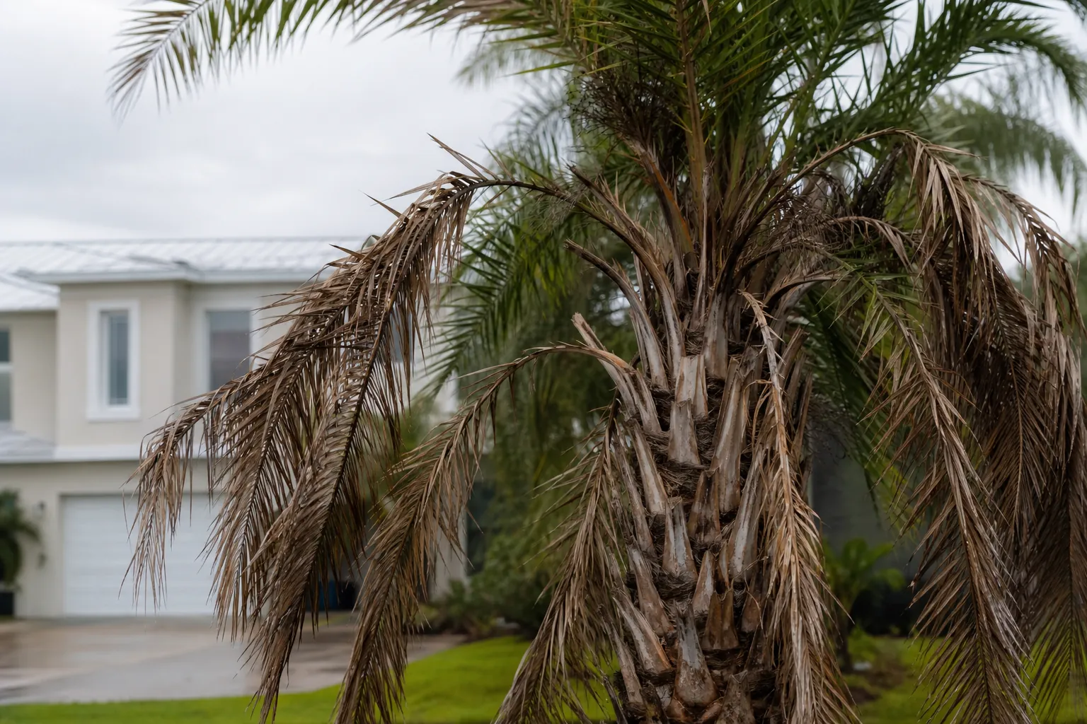 Wait Before Cutting Fronds After a Freeze in Florida Editorial illustration of Wait Before Cutting Fronds After a Freeze in Florida