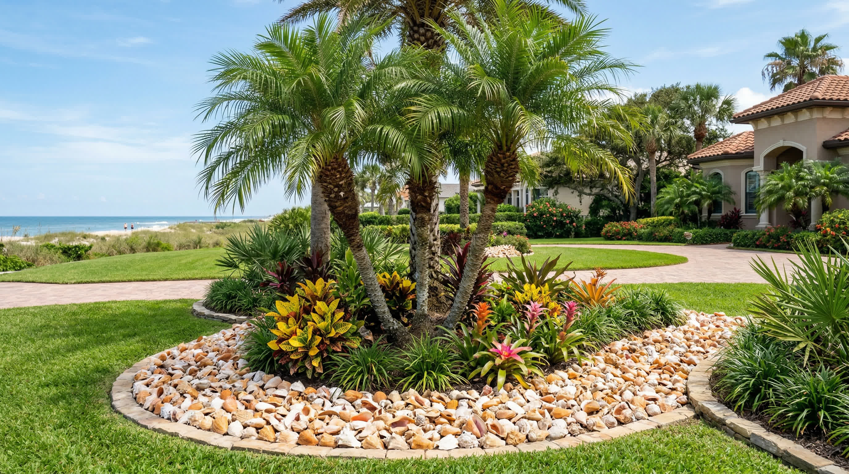 Coquina shell delivered by dump trailer to Ormond Beach FL driveways and landscaping beds | Tropical Yards | Coquina shell for sale Ormond Beach, Ormond-by-the-Sea, Halifax Plantation