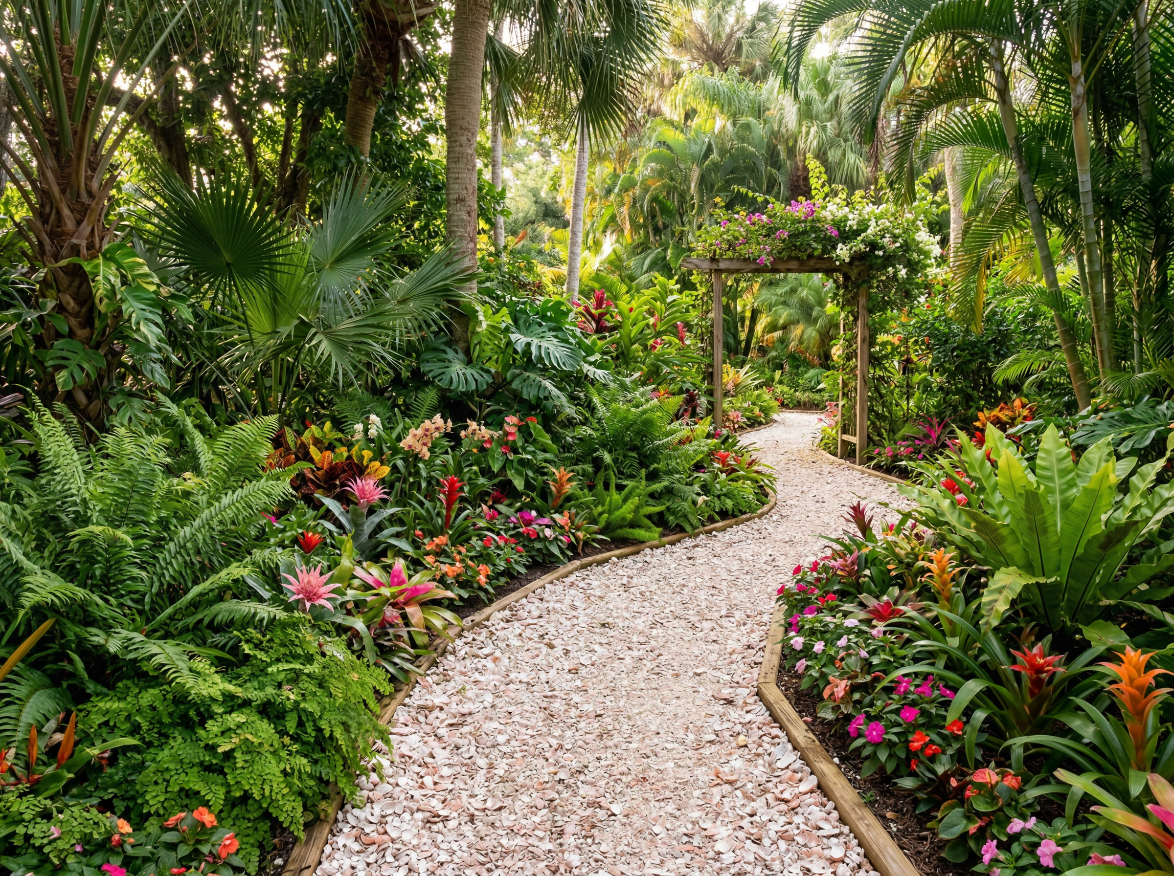 Coquina Shell Pathways and Walkways: Design Ideas for Northeast Florida Homes | Tropical Yards St Augustine, FL