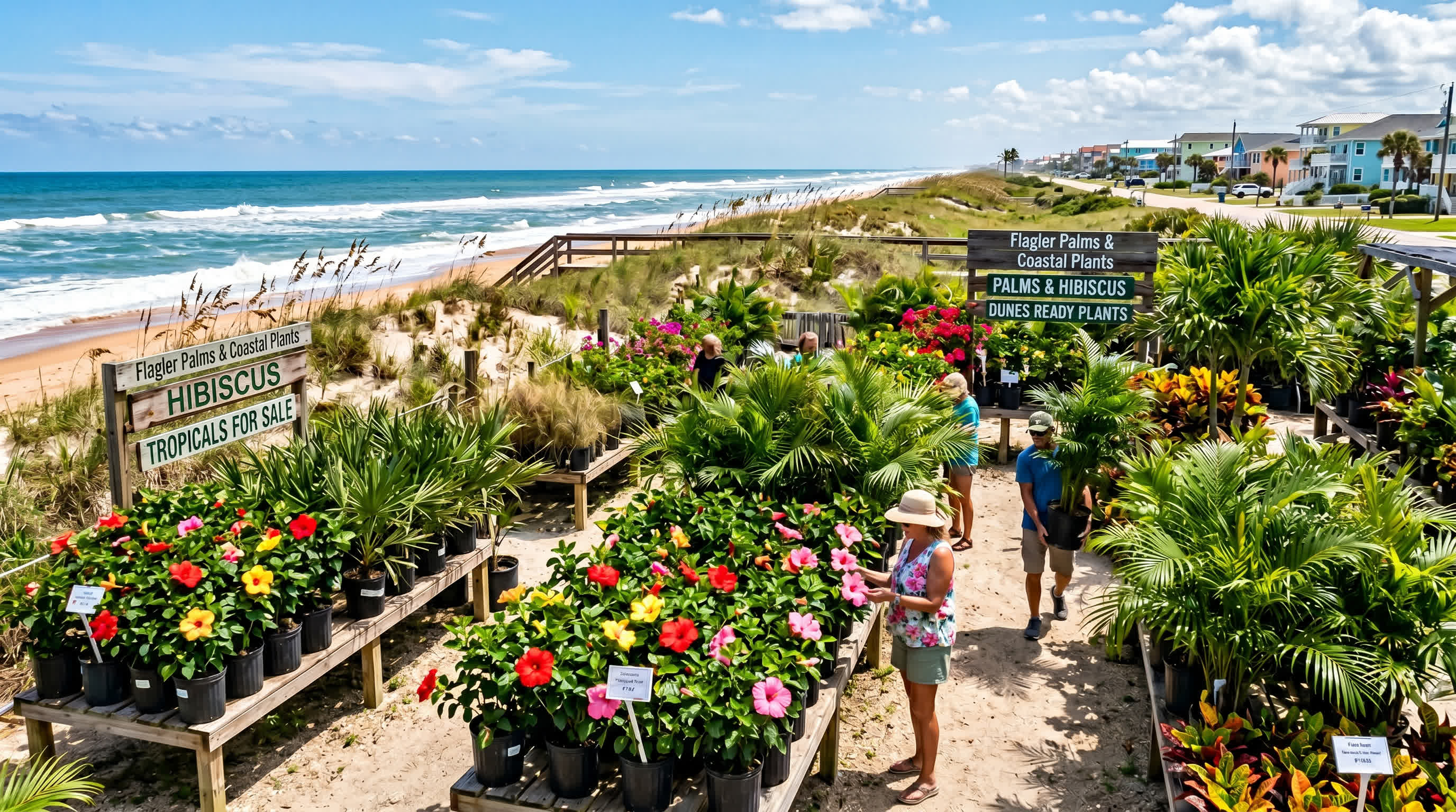 Salt-tolerant tropical plants and palm trees for Marsh Landing waterfront homes in Ponte Vedra | Tropical Yards St Augustine, FL | Best tropical plants and coquina shell in St Augustine