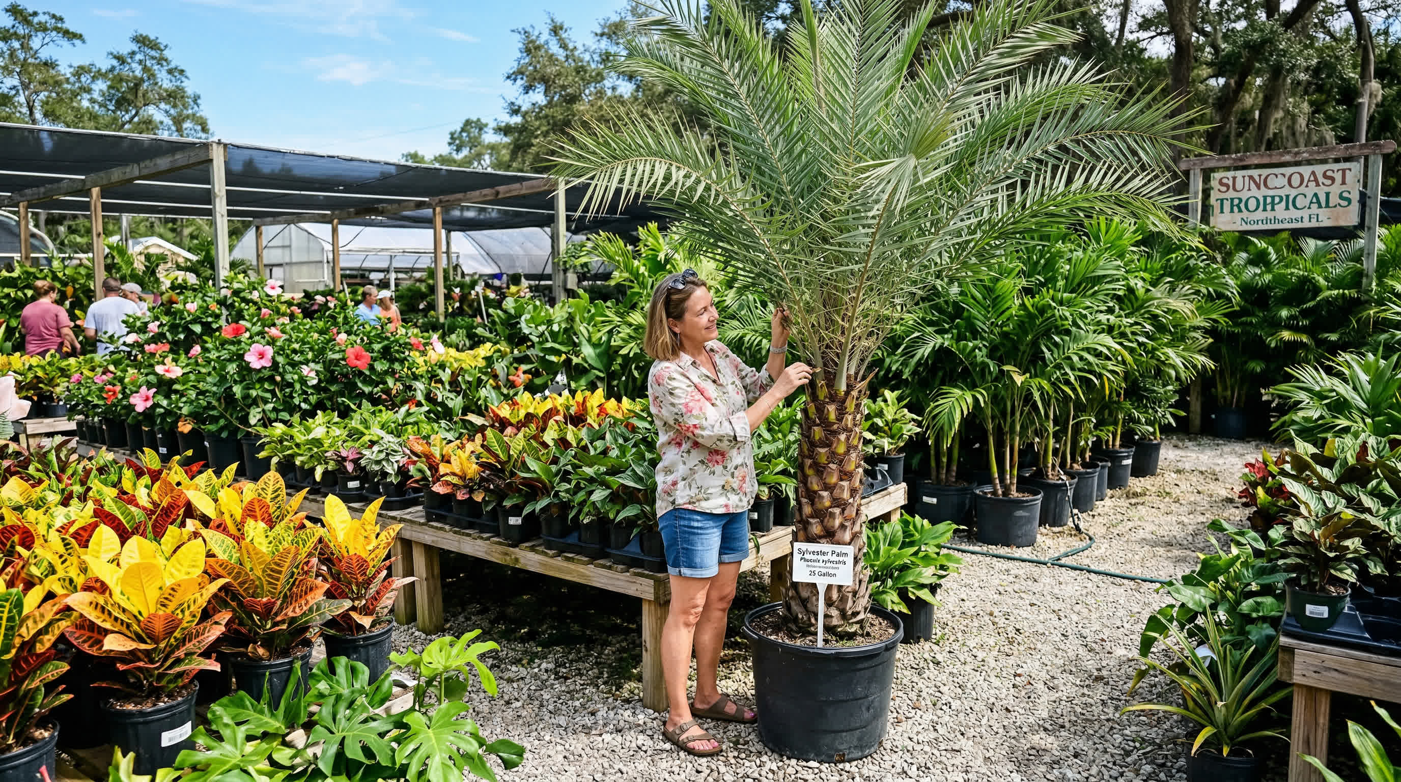 Tropical plants for sale near Ponte Vedra Beach FL — palms, birds of paradise, crotons and hibiscus | Tropical Yards St Augustine, FL | Best tropical plants and coquina shell in St Augustine
