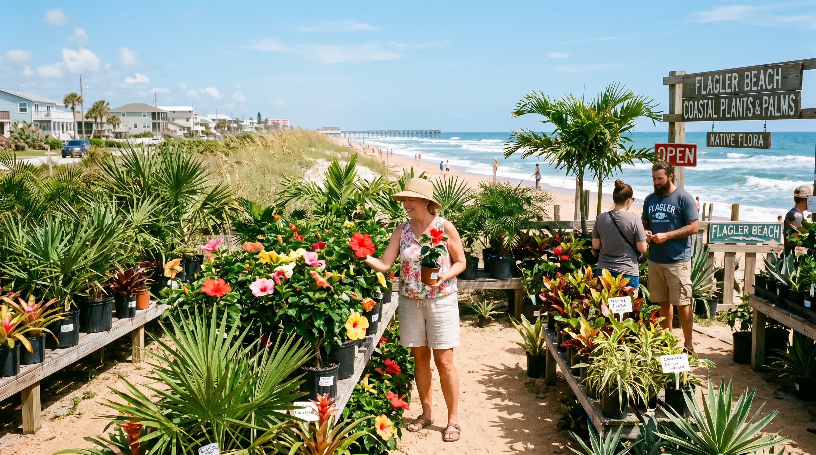 Salt-tolerant tropical plants and palm trees for Marsh Landing waterfront homes in Ponte Vedra | Tropical Yards St Augustine, FL | Best tropical plants and coquina shell in St Augustine